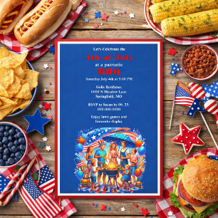 Patriotic 4. Juli GRILLEN House Party Einladung
