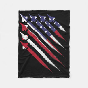 Patriotic 4. Juli Jet US-amerikanische Fahne Männe Fleecedecke