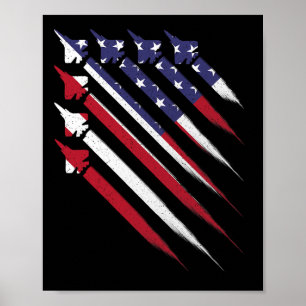 Patriotic 4. Juli Jet US-amerikanische Fahne Männe Poster