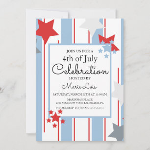 Patriotic 4. Juli Stars Stripes Event Einladung