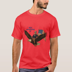 Patriotic 4. Juli Uncle Sam Riding a Bald Eagle UR T-Shirt