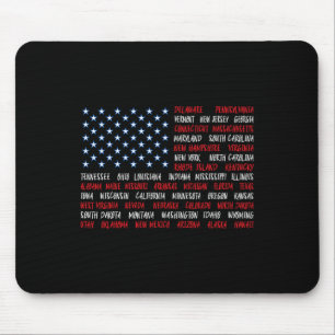 Patriotic 4. Juli US-amerikanische Flagge Alle 50 Mousepad