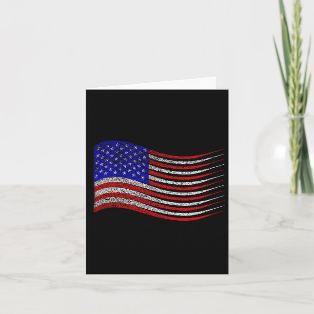 Patriotic 4. Juli US-amerikanische Flaggenwinde Karte (Vorderseite)