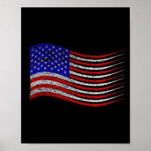 Patriotic 4. Juli US-amerikanische Flaggenwinde Poster