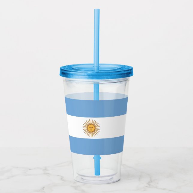 Patriotic Acrylic Tumbler mit argentinischer Flagg Acryltrinkbecher (Vorderseite)