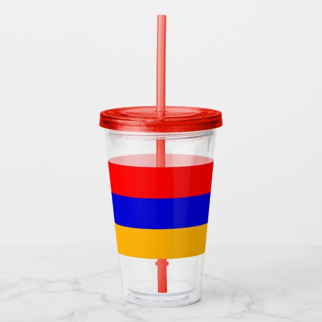 Patriotic Acrylic Tumbler mit armenischer Flagge Acryltrinkbecher (Vorderseite)