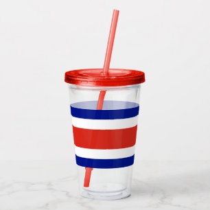 Patriotic Acrylic Tumbler mit der Flagge Costa Ric Acryltrinkbecher