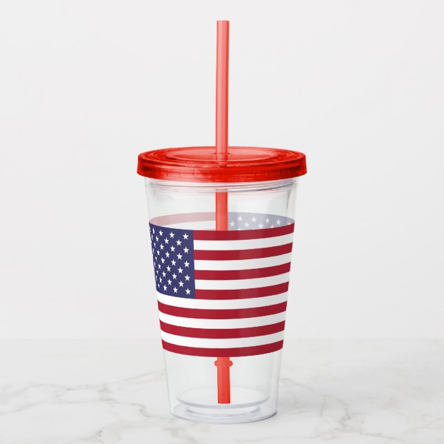 Patriotic Acrylic Tumbler mit der Flagge der USA Acryltrinkbecher (Vorderseite)