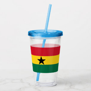 Patriotic Acrylic Tumbler mit der Flagge Ghanas Acryltrinkbecher