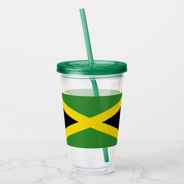 Patriotic Acrylic Tumbler mit der Flagge Jamaikas Acryltrinkbecher (Links)