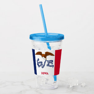 Patriotic Acrylic Tumbler mit der Flagge von Iowa Acryltrinkbecher