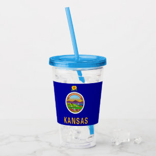 Patriotic Acrylic Tumbler mit der Flagge von Kansa Acryltrinkbecher