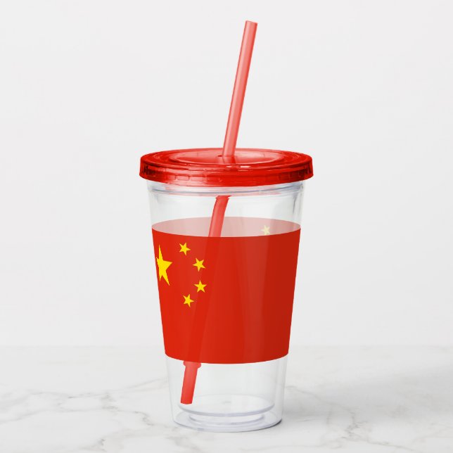 Patriotic Acrylic Tumbler mit Fahne der China Acryltrinkbecher (Rückseite)