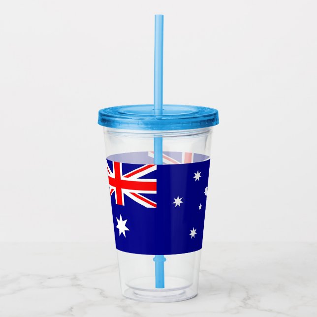 Patriotic Acrylic Tumbler mit Flagge Australiens Acryltrinkbecher (Vorderseite)
