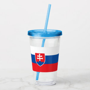 Patriotic Acrylic Tumbler mit Flagge der Slowakei Acryltrinkbecher