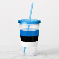 Patriotic Acrylic Tumbler mit Flagge Estlands