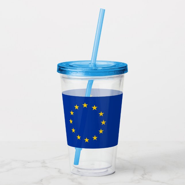 Patriotic Acrylic Tumbler mit Flagge Europas Acryltrinkbecher (Rückseite)