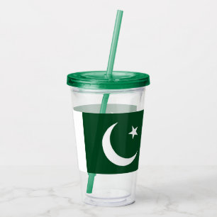 Patriotic Acrylic Tumbler mit Flagge Pakistans Acryltrinkbecher