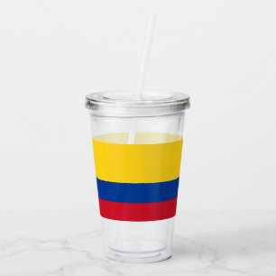 Patriotic Acrylic Tumbler mit Flagge von Kolumbien Acryltrinkbecher