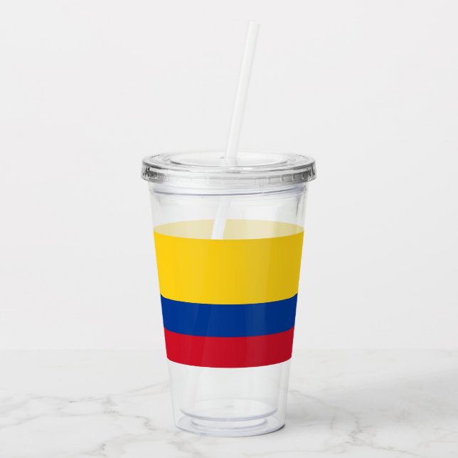 Patriotic Acrylic Tumbler mit Flagge von Kolumbien Acryltrinkbecher (Rückseite)