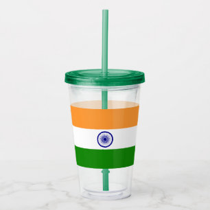 Patriotic Acrylic Tumbler mit indischer Flagge Acryltrinkbecher