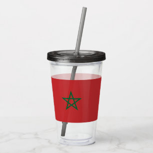 Patriotic Acrylic Tumbler mit marokkanischer Flagg Acryltrinkbecher