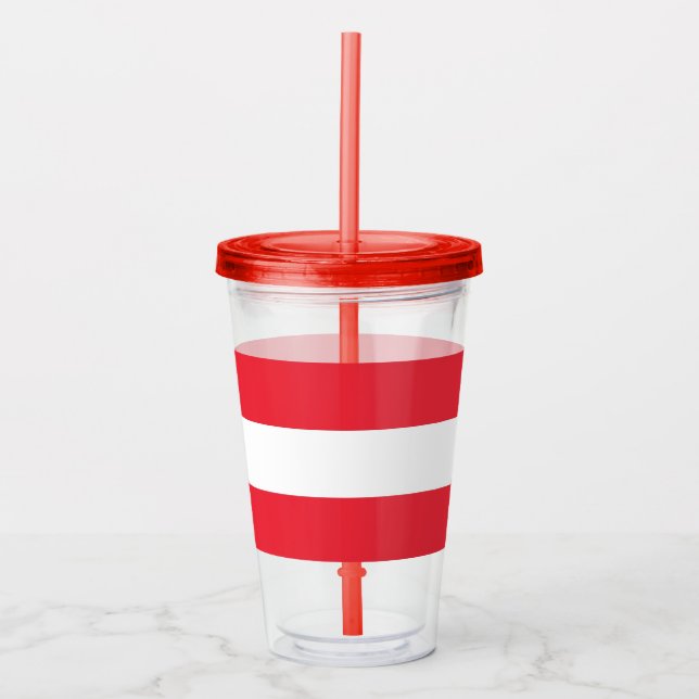 Patriotic Acrylic Tumbler mit österreichischer Fla Acryltrinkbecher (Vorderseite)