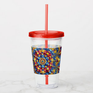 Patriotic Acrylic Tumbler mit rumänischen Farben Acryltrinkbecher