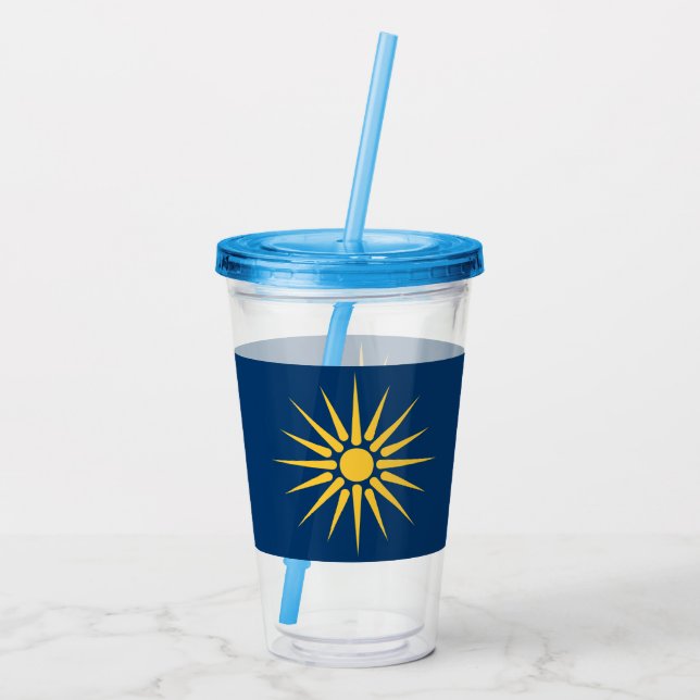 Patriotic Acrylic Tumbler with flag of Macedonia Acryltrinkbecher (Rückseite)