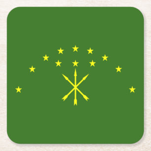 Patriotic Adygea Flag Rechteckiger Pappuntersetzer