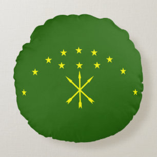 Patriotic Adygea Flag Rundes Kissen