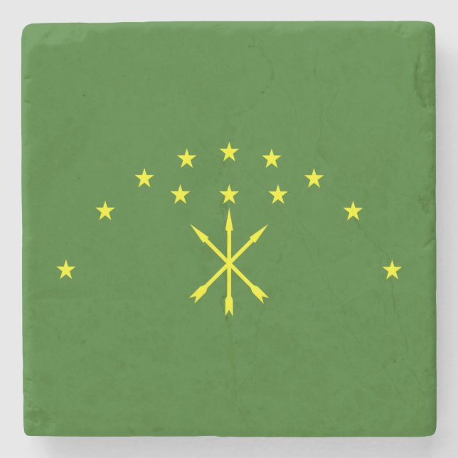 Patriotic Adygea Flag Steinuntersetzer (Vorderseite)
