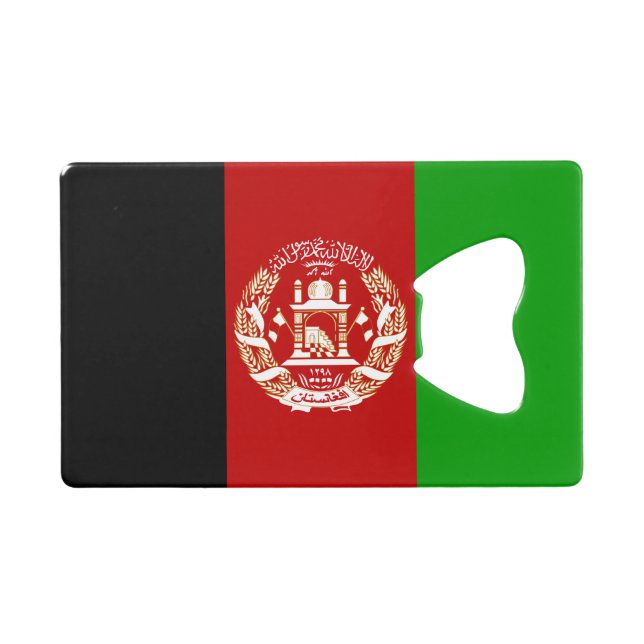 Patriotic Afghanistan Flag Geldkarten Flaschenöffner (Vorderseite (Horizontal))