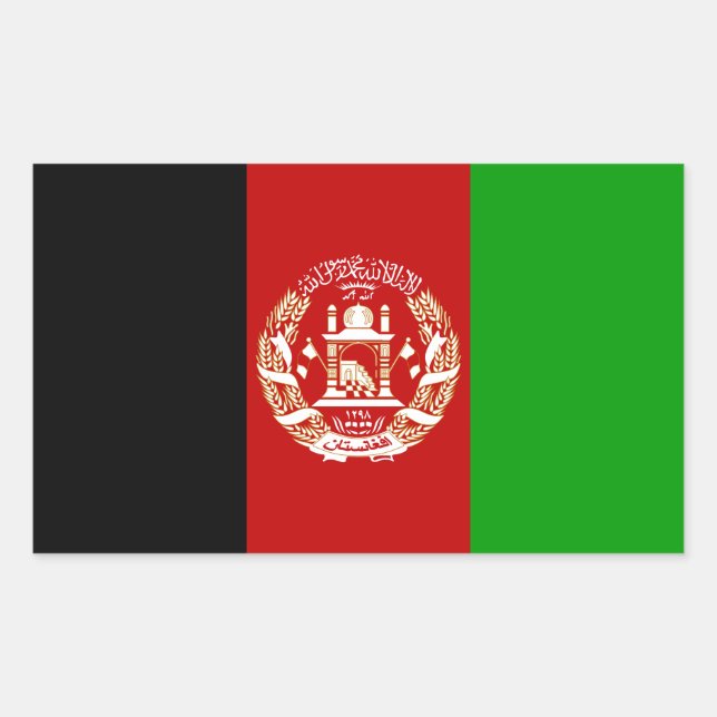 Patriotic Afghanistan Flag Rechteckiger Aufkleber (Vorderseite)