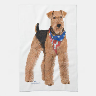 Patriotic Airedale Terrier Handtuch