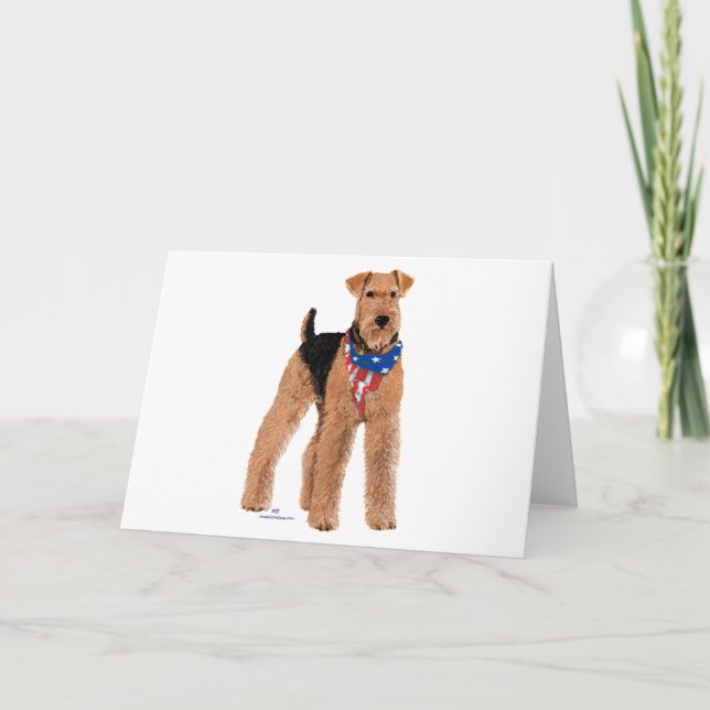 Patriotic Airedale Terrier Karte (Vorderseite)