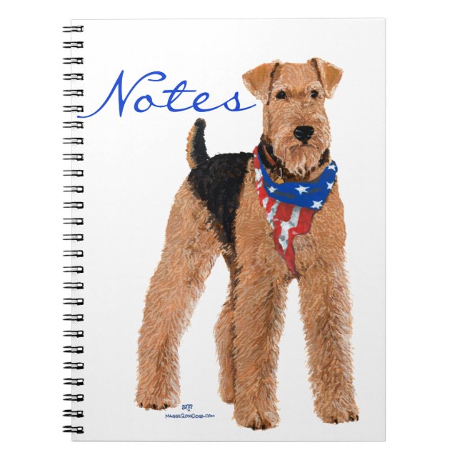 Patriotic Airedale Terrier Notizblock (Vorderseite)