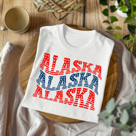 Patriotic Alaska Red and Blue Boho T - Shirt
