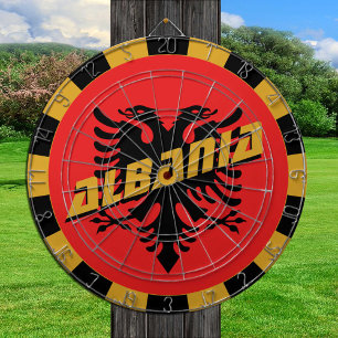 Patriotic Albanien Dartboard & Albanienflagge / Sp Dartscheibe