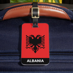 Patriotic Albanien Gepäckmarken, albanische Flagge Gepäckanhänger