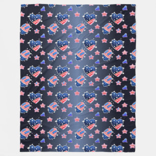 Patriotic All American Mama Messy Bun Fleecedecke