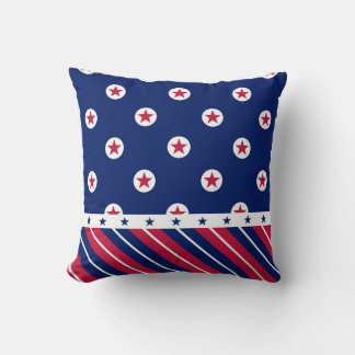 Patriotic All Stars Stripes Red White Blue USA Kissen