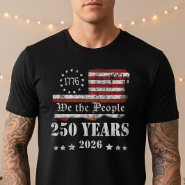 Patriotic America 250th  Vintage Flag Distressed  T-Shirt