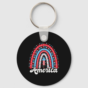 Patriotic America Boho Rainbow 4. Juli Indepen Schlüsselanhänger