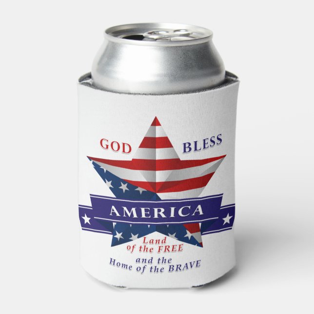 Patriotic America Star Design (v3) Dosenkühler (Kanne Vorderseite)