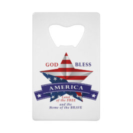 Patriotic America Star Design (v3) Kreditkartenflaschenöffner