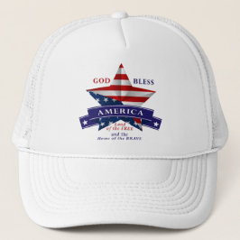 Patriotic America Star Design (v3) Truckerkappe