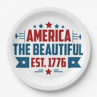 Patriotic America the Beautiful Paper Plate Pappteller