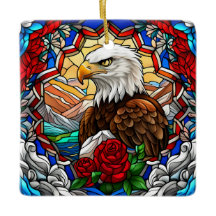 Patriotic American Bald Eagle "Stains Glass"