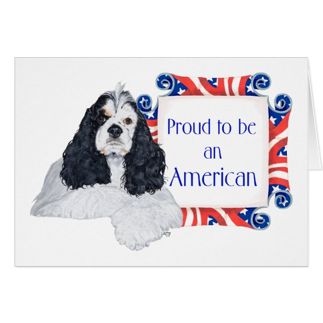 Patriotic American Cocker Spaniel (Vorderseite (Horizontal))